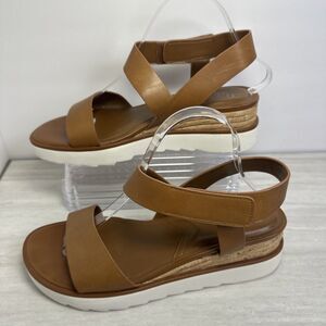 Franco Sarto Sz 10 Platform Wedge Sandals Ankle Strap Open Toe Casual Shoes
